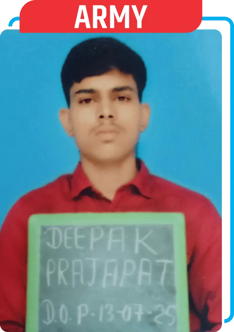 Deepak Pratap, selected in Indian Army
